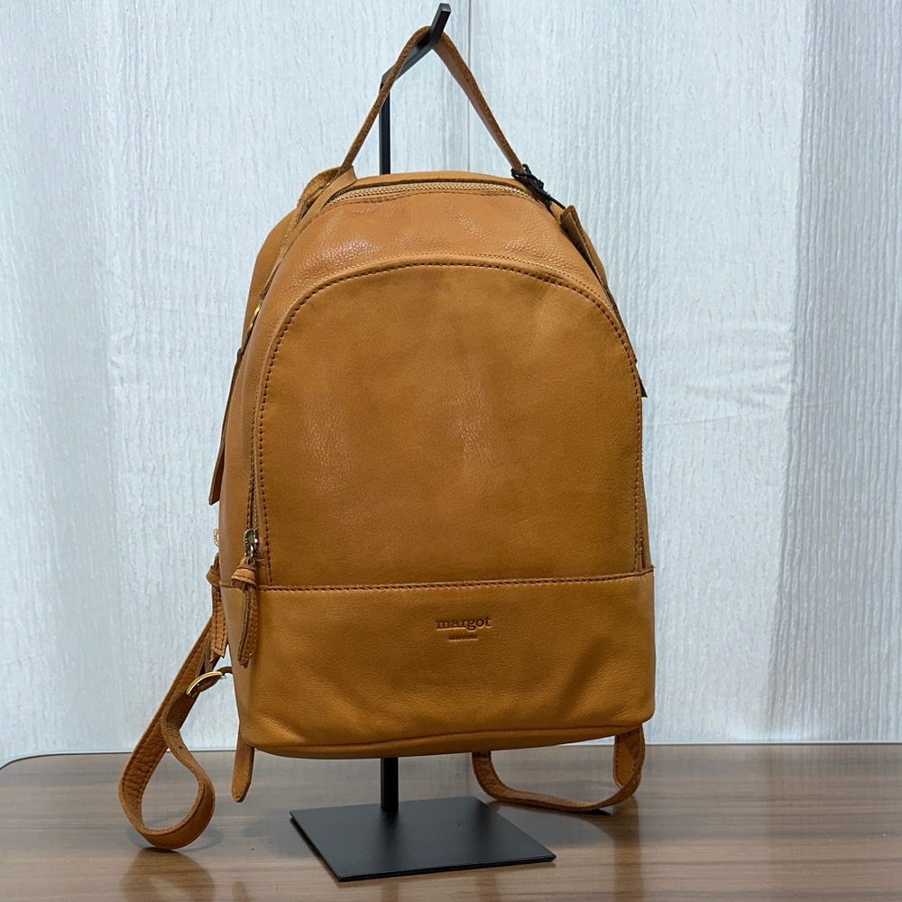margot Cognac Tan Leather Backpack for Women